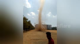 Students in shock as mini-tornado sweeps through college grounds