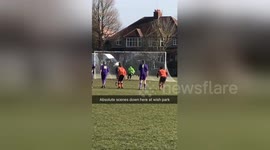 Amateur goalkeeper pulls off incredible double save