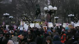 Hundreds gather to demonstrate against Trump's declaration of 'National Emergency'
