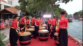 Chinese Drum Performance at Melaka Malaysia