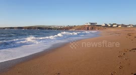 Slow motion of Thurlestone Beach on a lovley Devon Beach