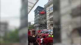 Massive fire erupts in rubber factory, spewing black smoke everywhere