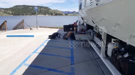 Funny camp chair accident