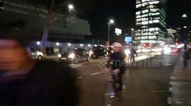 Heavy police presence on London's Blackfriars Bridge... all for a broken down car