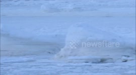 Large chunks of ice come ashore in Newfoundland amid Arctic Blast | N Atlantic Low