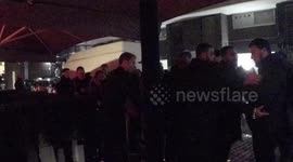 An disagremeant Breaks Out Between Photographer And Security outside the Warner Brothers Brits After Party