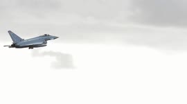 Eurofighter Typhoons take off from RAF Coningsby