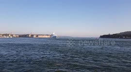 HNLMS Groningen is a Holland-class offshore patrol vessel operated by the Royal Netherlands Navy arrives in plymouth Devon