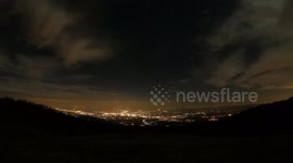 Time-lapse footage showing nightscape of valley in Italy's Piedmont