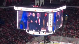 Hockey arena bystander dance off