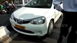Dramatic footage shows dozens of cars piling up in southern India