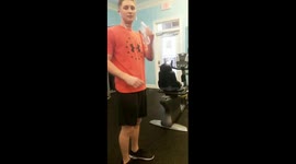 Water Bottle Flip on Eliptical