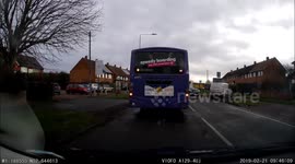 Impatient Leicester van driver narrowly avoids head-on collision by swerving into driveway