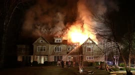 Heavy fire rips through beautiful 7,000 square ft mansion in Weston, Connecticut