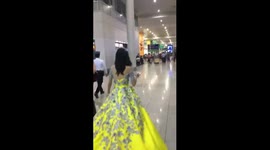 Teenager surprises father at airport to have first dance after his flight was delayed