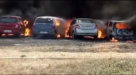 Over 200 cars gutted in fire near the Aero India expo venue Bengaluru