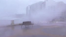 Gigantic storms thrashes against coast of Malta