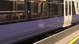 One Of The Brand New Crossrail Trains Seen Parked Up In Stratford Station.