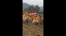 Giant wooden phallus paraded around in Vietnamese fertility festival