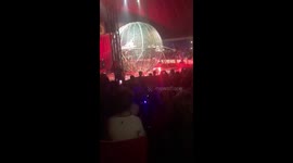 Motorbike riders suffer collision in terrifying circus stunt gone wrong