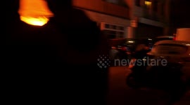 Cars ablaze in Paris 24 Feb