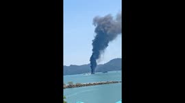 Dramatic moment 52 passengers are rescued from burning ferry in Malaysia