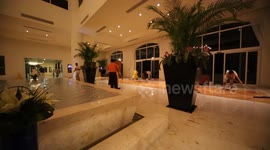 Cancun hotel lobby flooded by extreme tropical storms
