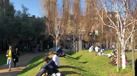 Londoners flock to green spaces in the capital to enjoy the unusually warm February weather