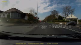 Pelican Brief - car jumps lights at Pelican Crossing