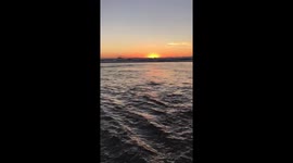 California sunset into the Pacific Ocean