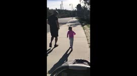 Toddlers first time going on a run with her parents and she praises her mommy saying, “nice job Mommy!” So cute!