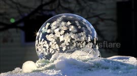 Beautiful footage of a bubble freezing at -30C in Canada's Saskatchewan