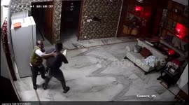 A fight breaks out after quarrel in the kitchen.