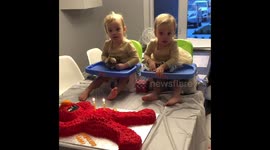 Twins have meltdown when they hear Happy Birthday song