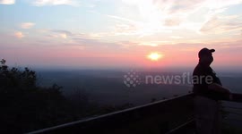 A  Mt Cheaha, sunset at the highest point in alabama.