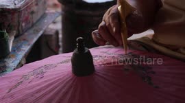 Inside the workshop where beautiful silk umbrellas are made by hand