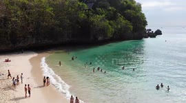 Aerial Drone Footage of Padang Padang Beach, Bali, Indonesia