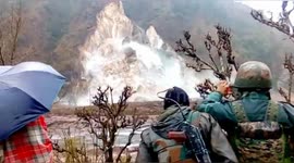 Incredible footage shows massive landslide in Indian-controlled Kashmir