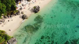 Padang Padang Beach drone shot