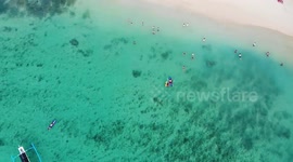 Padang Padang Beach Coast Drone Shot