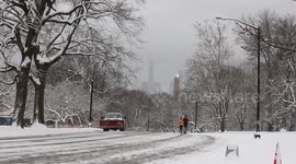 Spring with snow in NYC central park