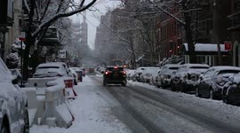 2019 Spring morning in NYC with snow