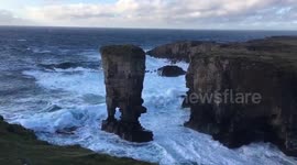 Rough seas in Orkney following Storm Ophelia, a compilation of clips showing rough sea and strong winds