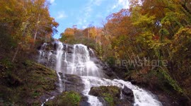 Amicalola waterfall in autumn.