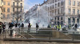 French police fire tear gas at yellow vest protesters in Lyon