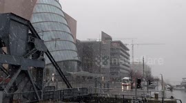 Dublin is hit by heavy snowfall - storm Freya
