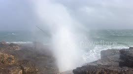 Dorset's Portland Bill feels force of Storm Freya gales