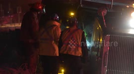 Fire Crews Extricate Trucker After Rollover Accident