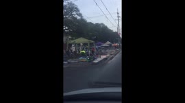 Preparation for Mardi Gras parade in New Orleans