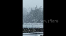Flurries of snow cover Northumbria in wintry scenes